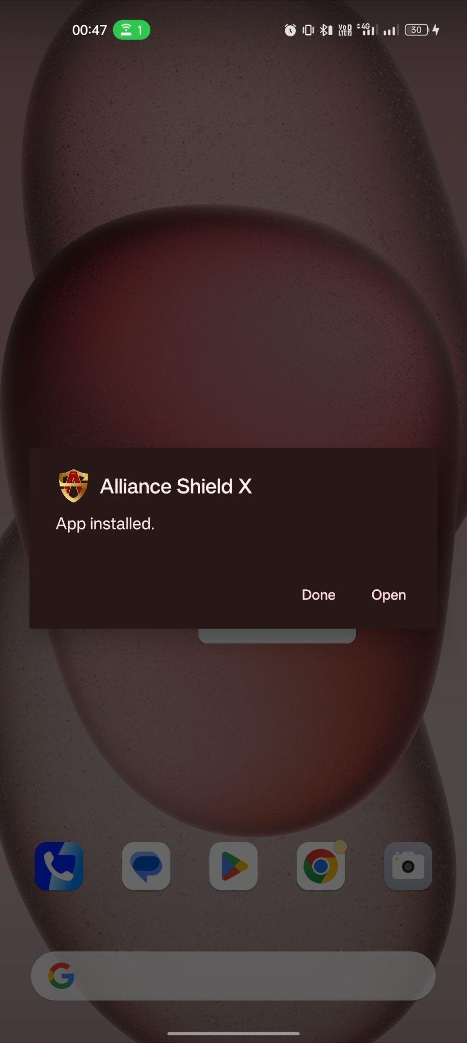 Alliance Shield X apk installed