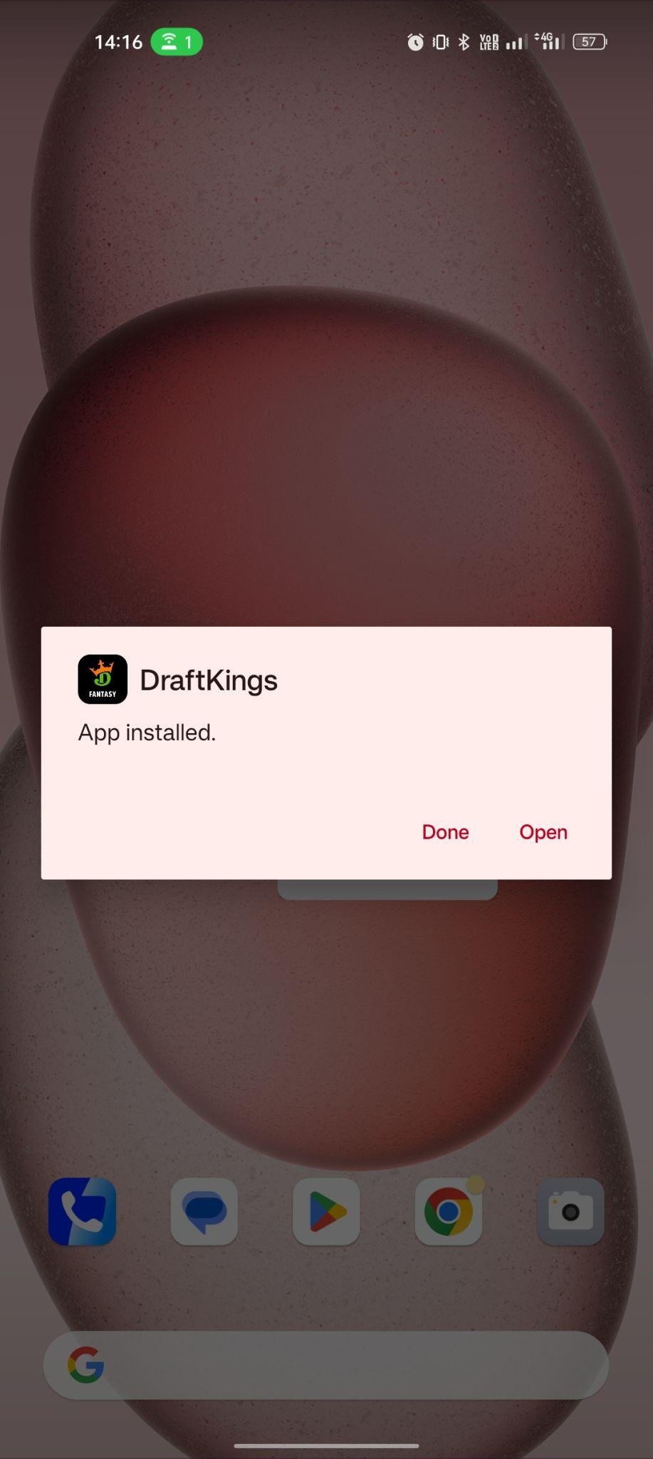 DraftKings apk installed