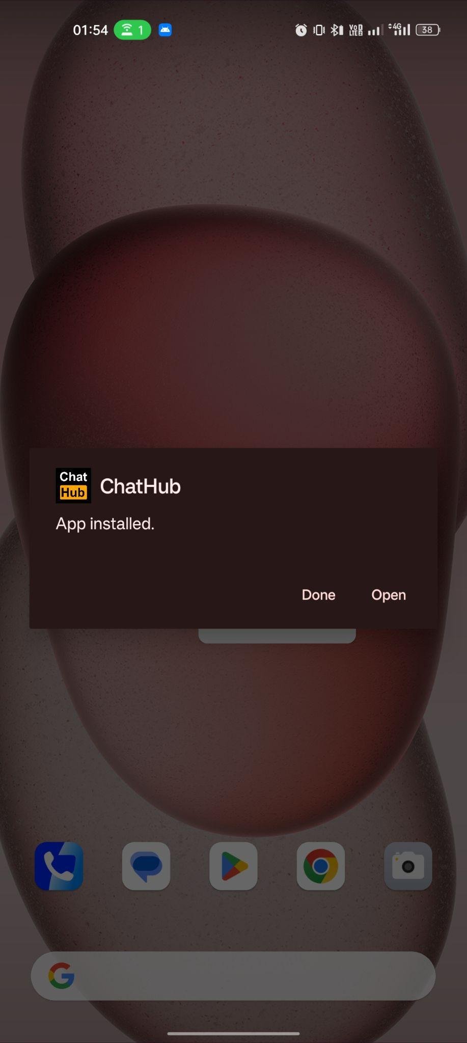 ChatHub apk installed