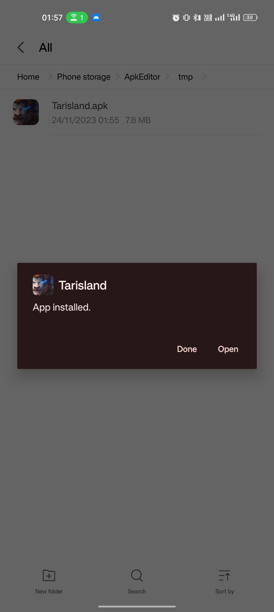 Tarisland apk installed
