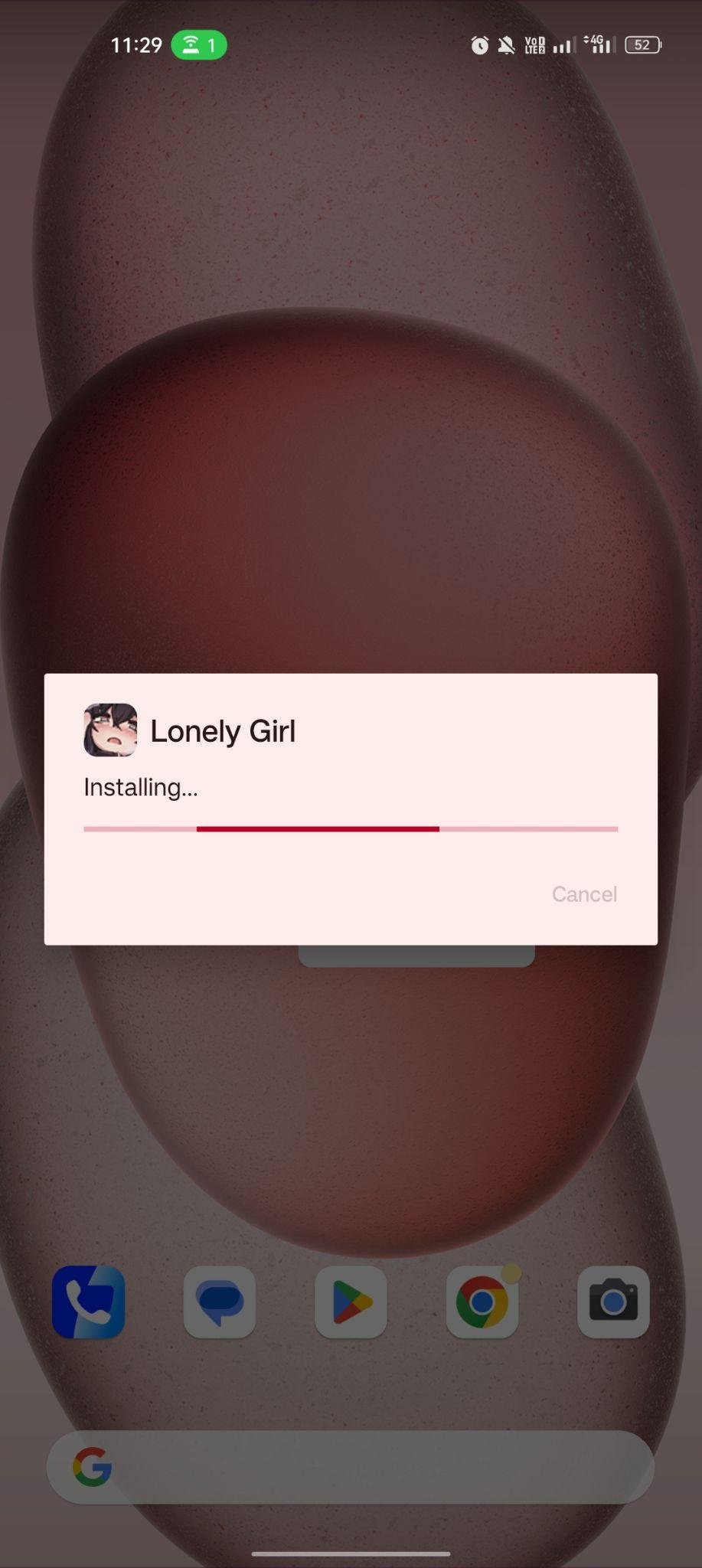 Lonely Girl apk installing