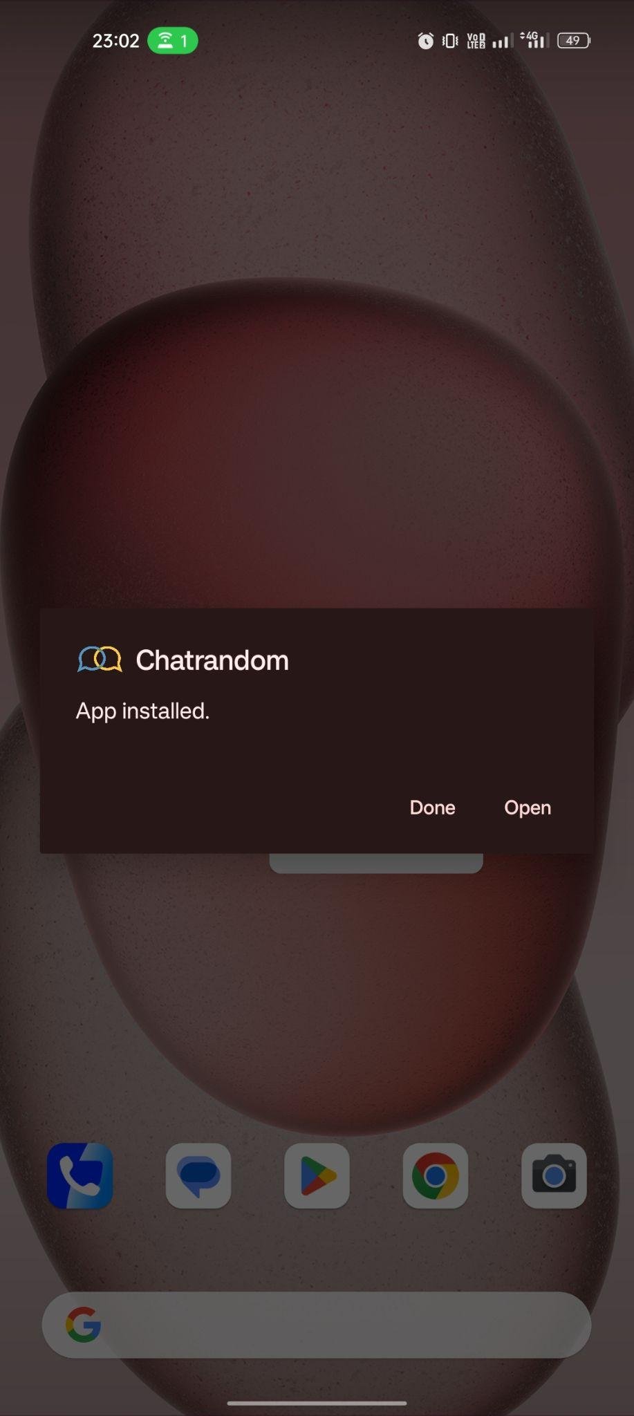 Chatrandom apk installed