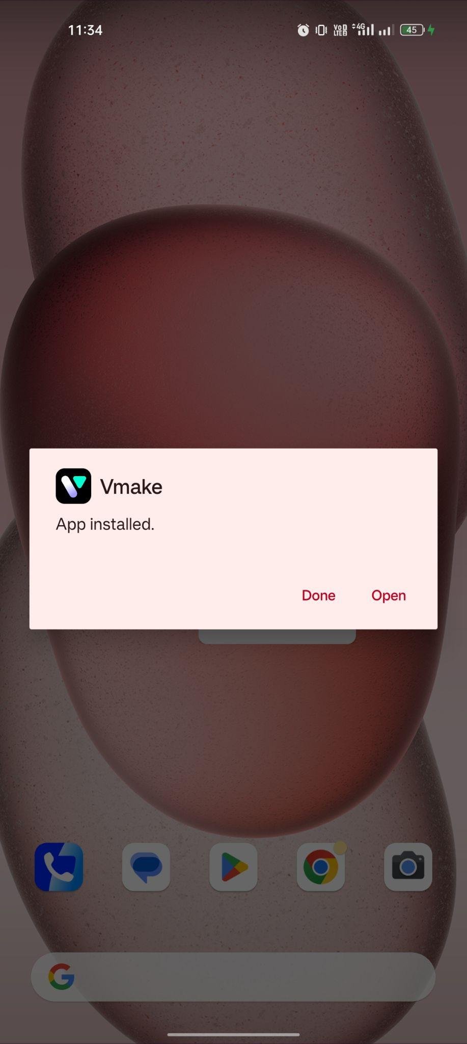 VMake apk installed