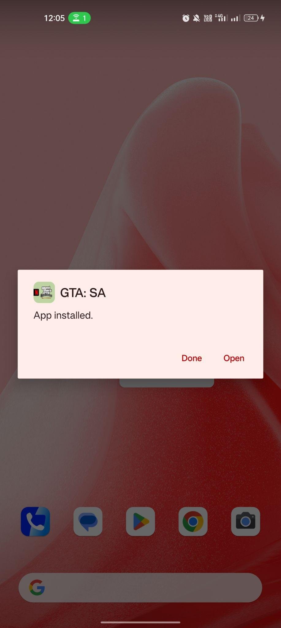 GTA San Andreas NETFLIX apk installed