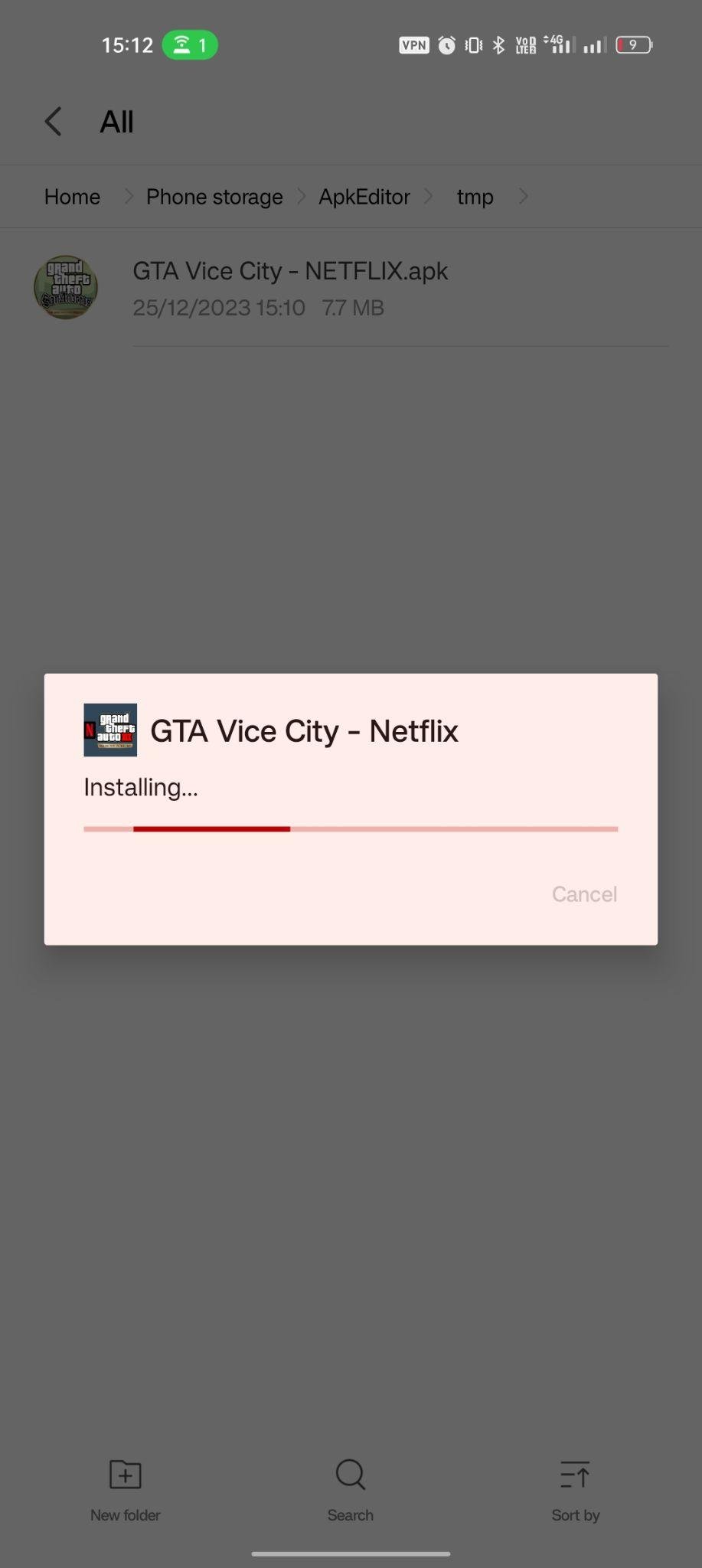GTA: Vice City - Netflix apk installing
