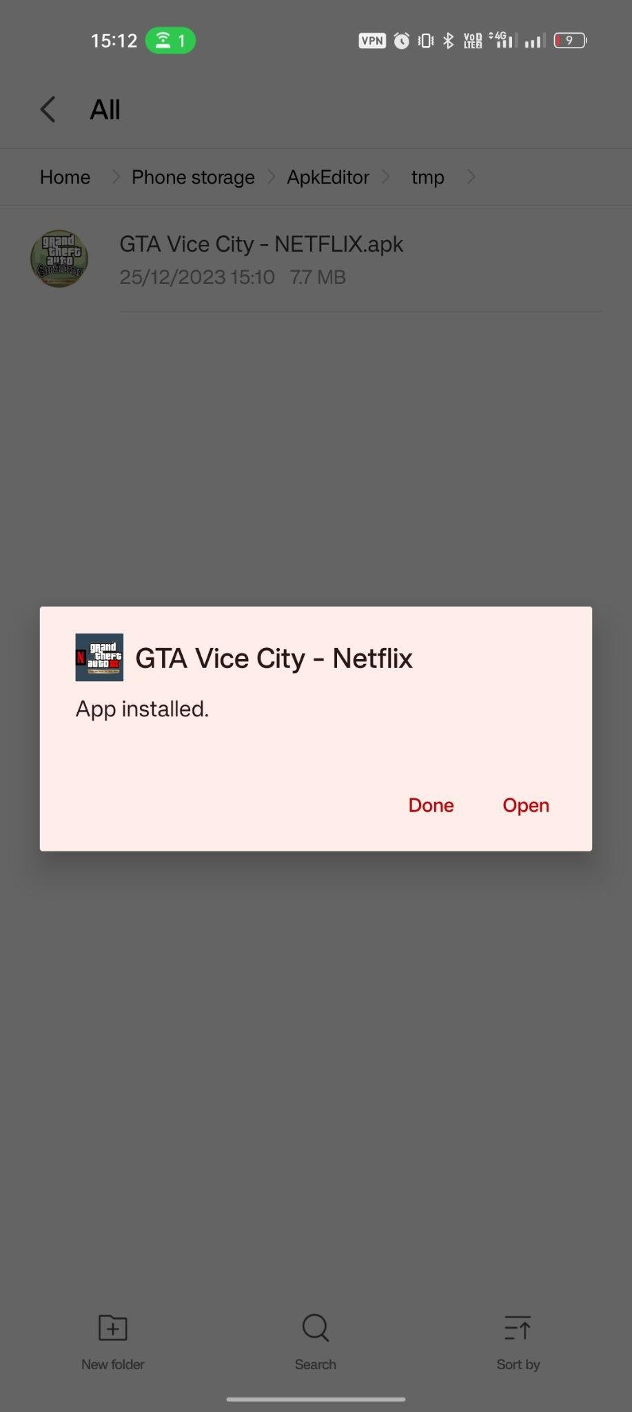 GTA: Vice City - Netflix apk installed
