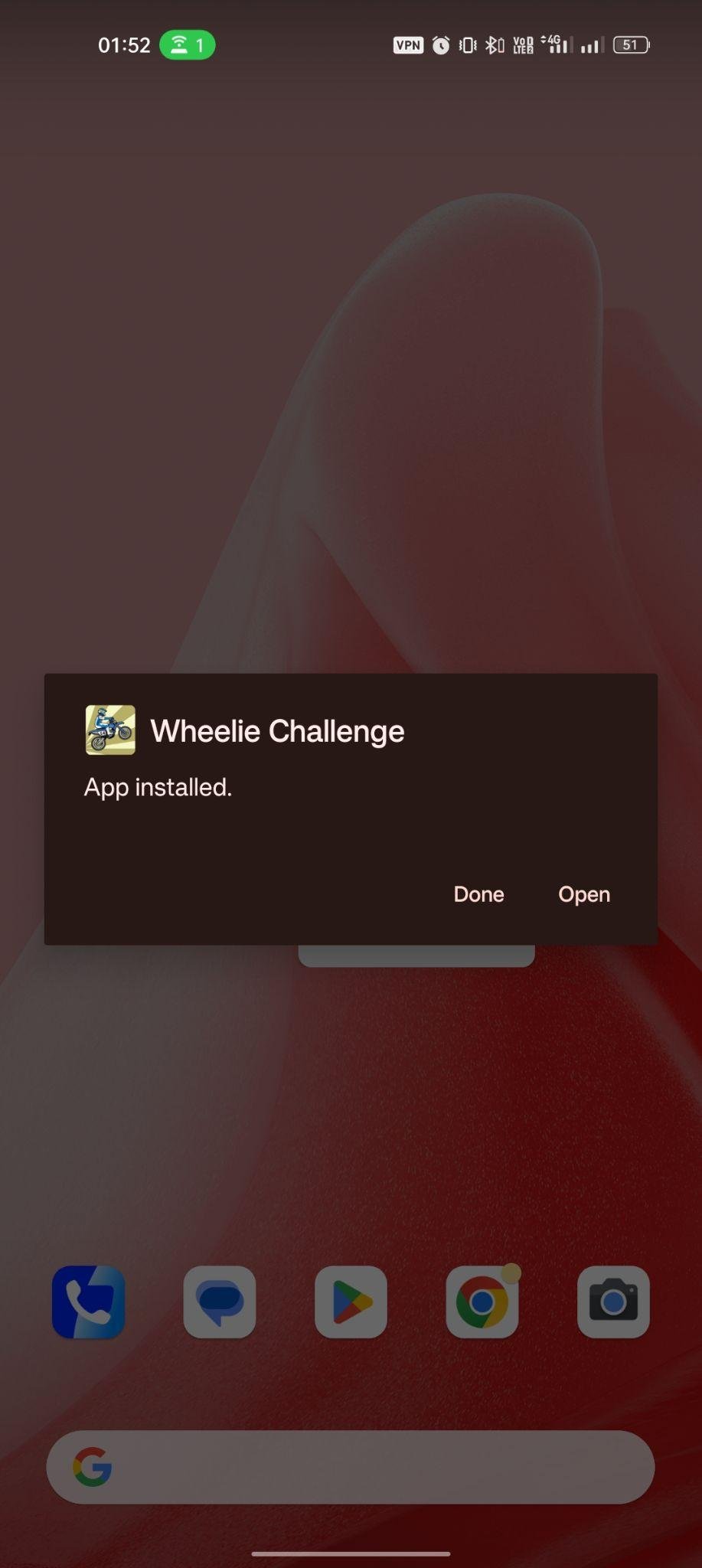 Wheelie Challenge apk installed