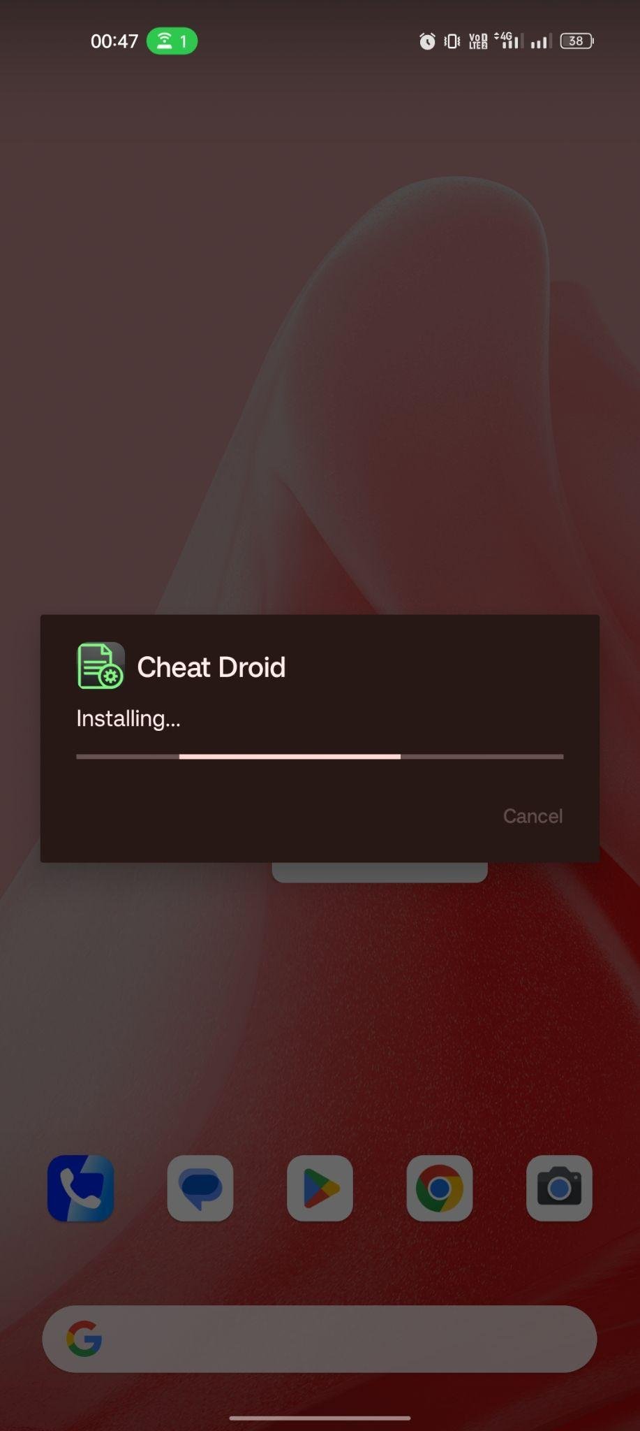Cheat Droid Pro apk installing