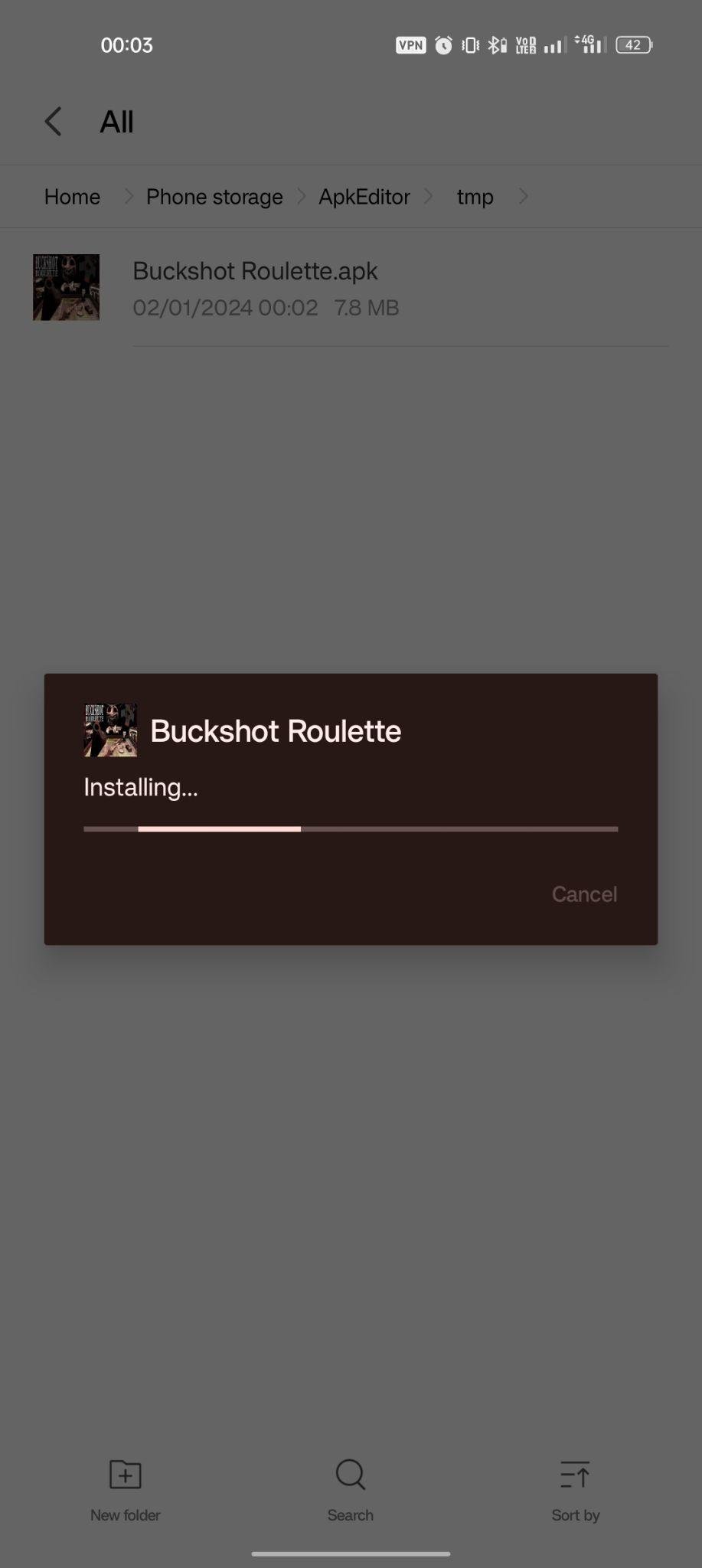Buckshot Roulette apk installing