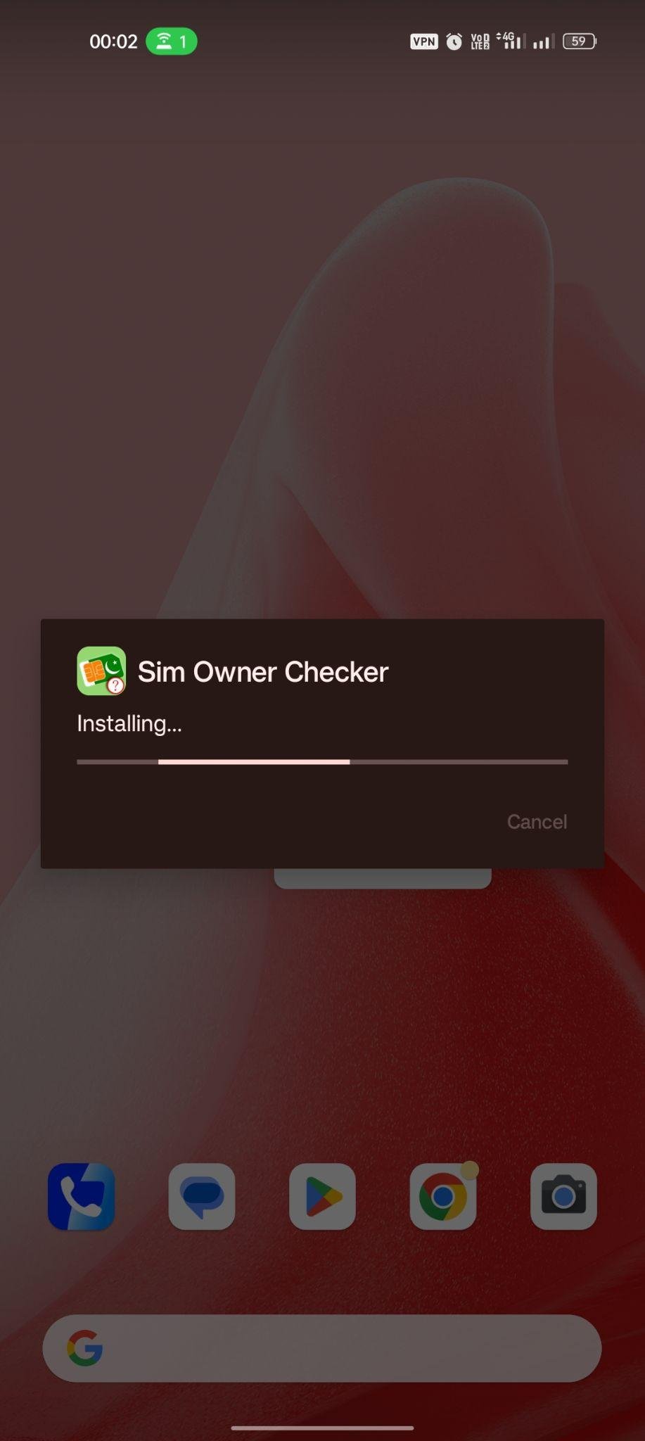 Sim Owner Details Checker apk installing