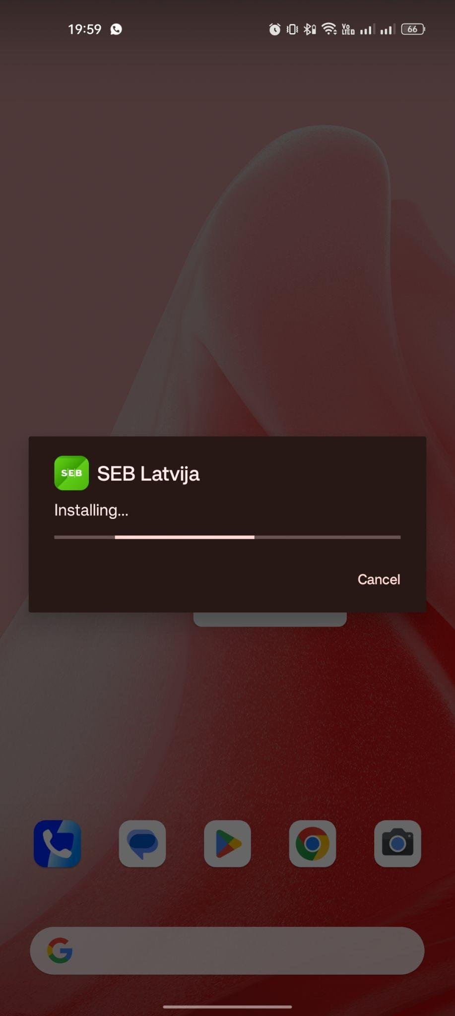 SEB Latvia apk installing