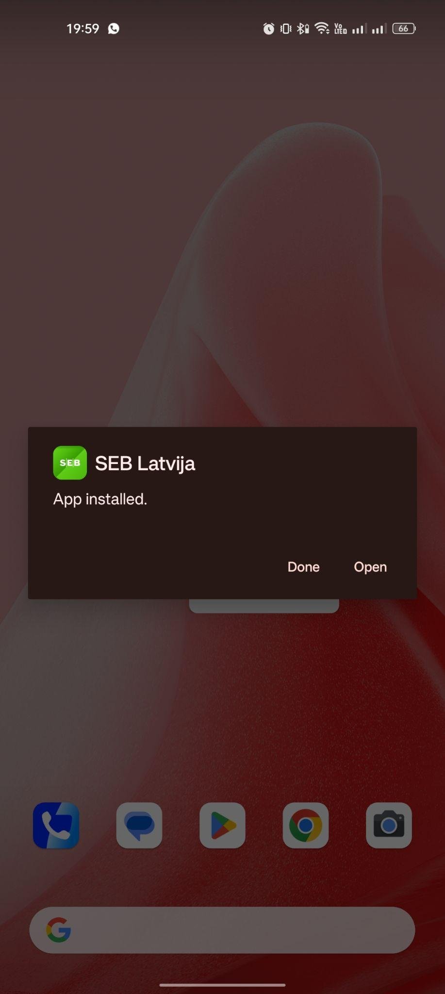 SEB Latvia apk installed