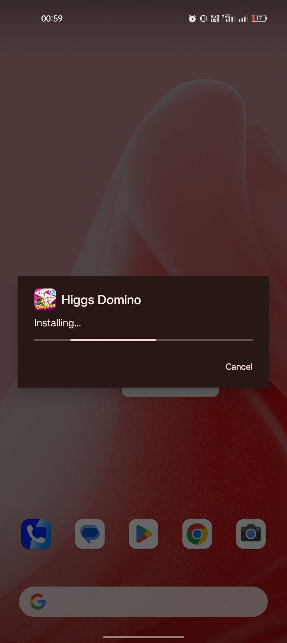 Higgs Domino apk installing