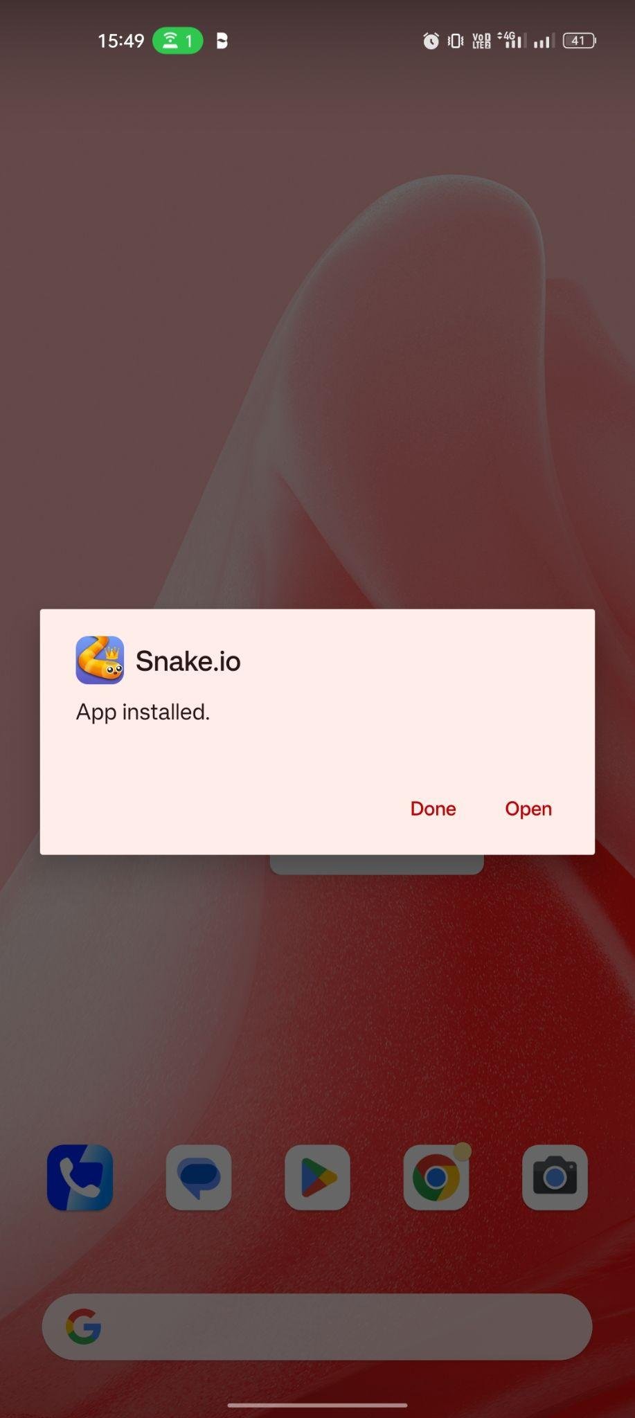 Snake.io apk installed