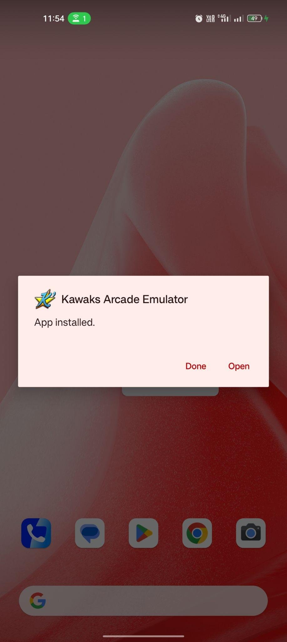 Kawaks Arcade Emulator apk installed