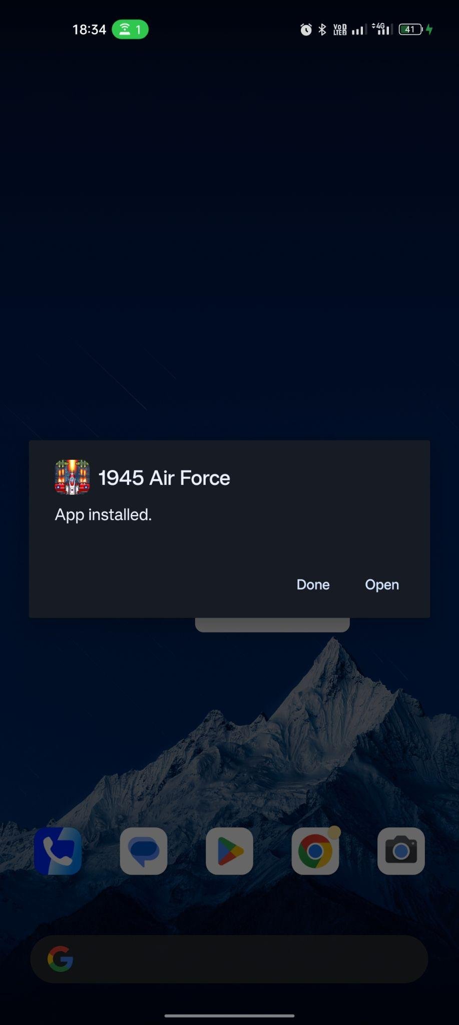 1945 Air Force apk installed