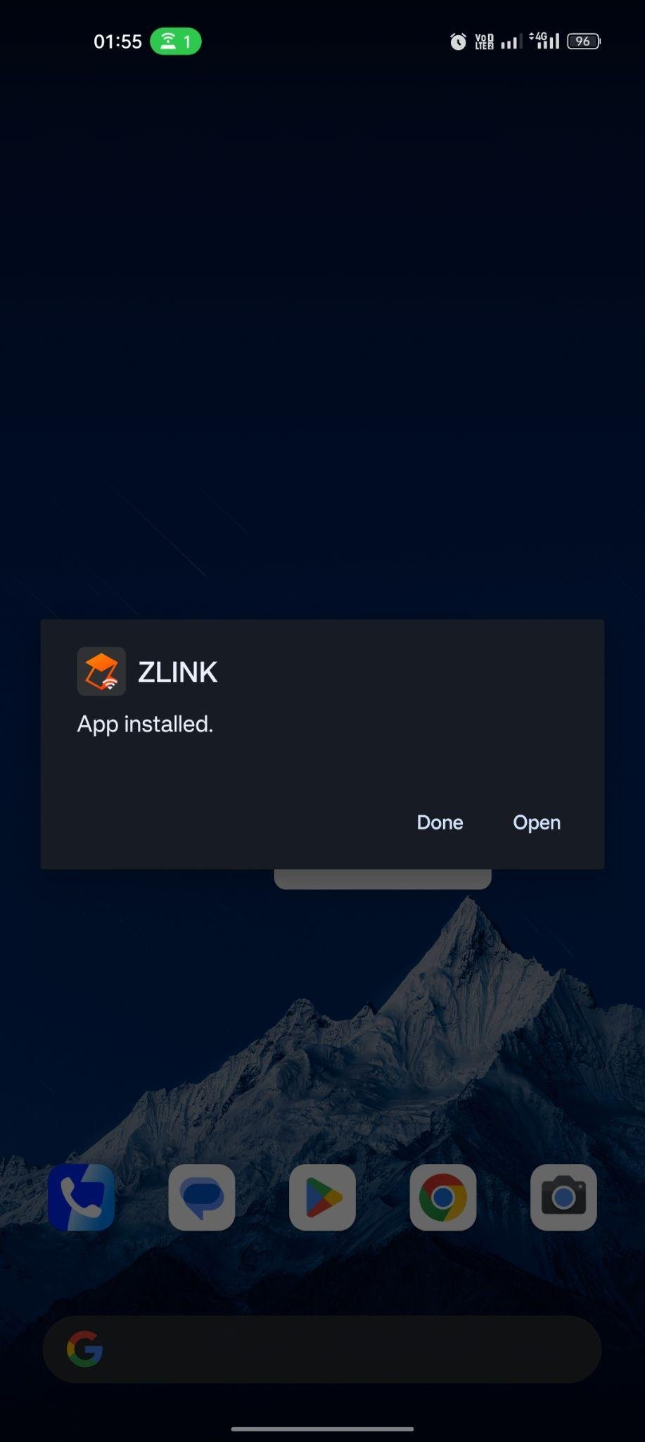 ZLINK apk installed