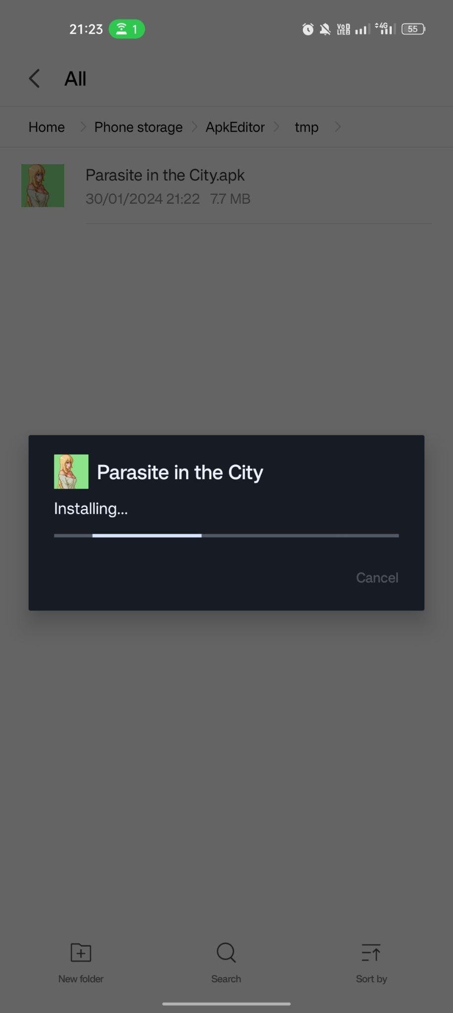 The Parasite in The City apk installing