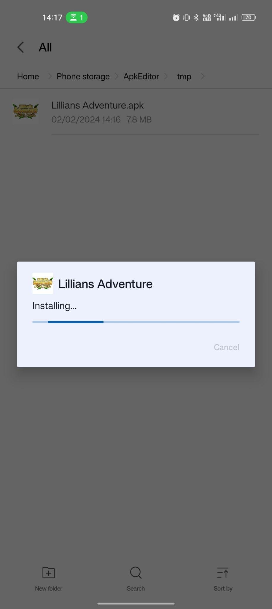 Lillian’s Adventure apk installing