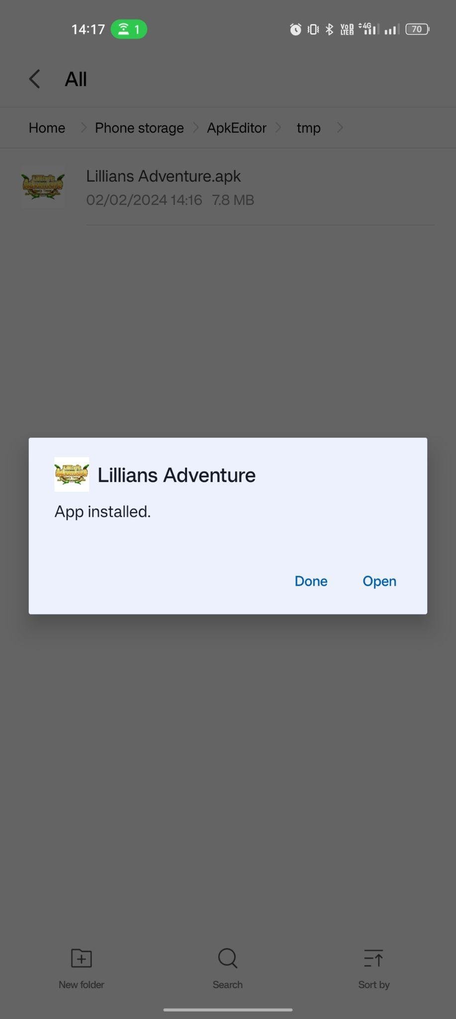 Lillian’s Adventure apk installed