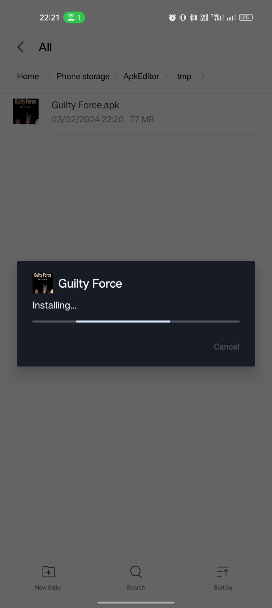 Guilty Force apk installing