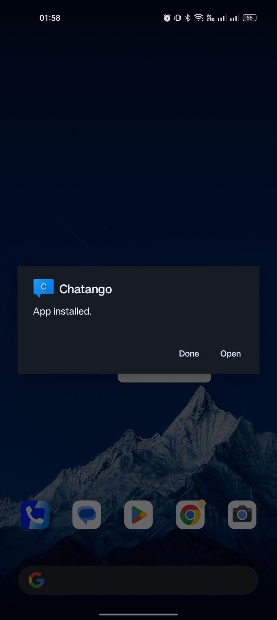 Chatango apk installed