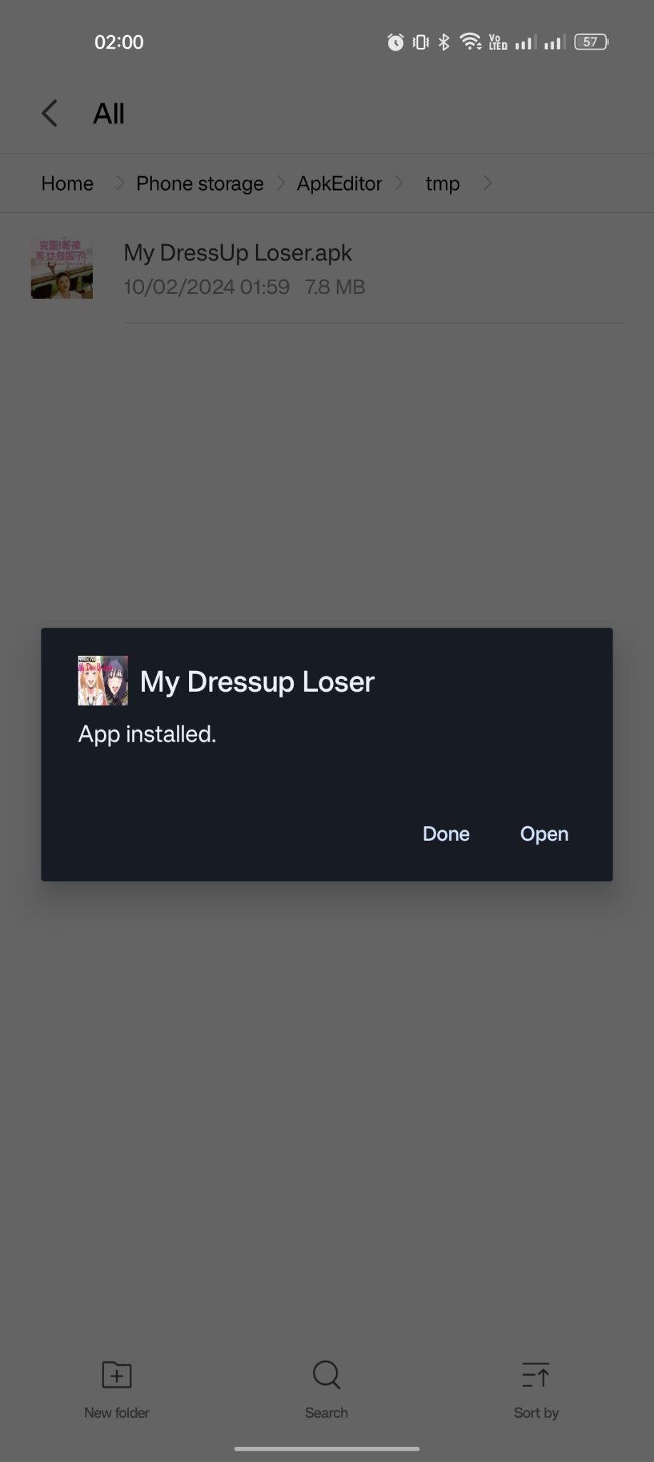 My Dress-Up Loser apk installed