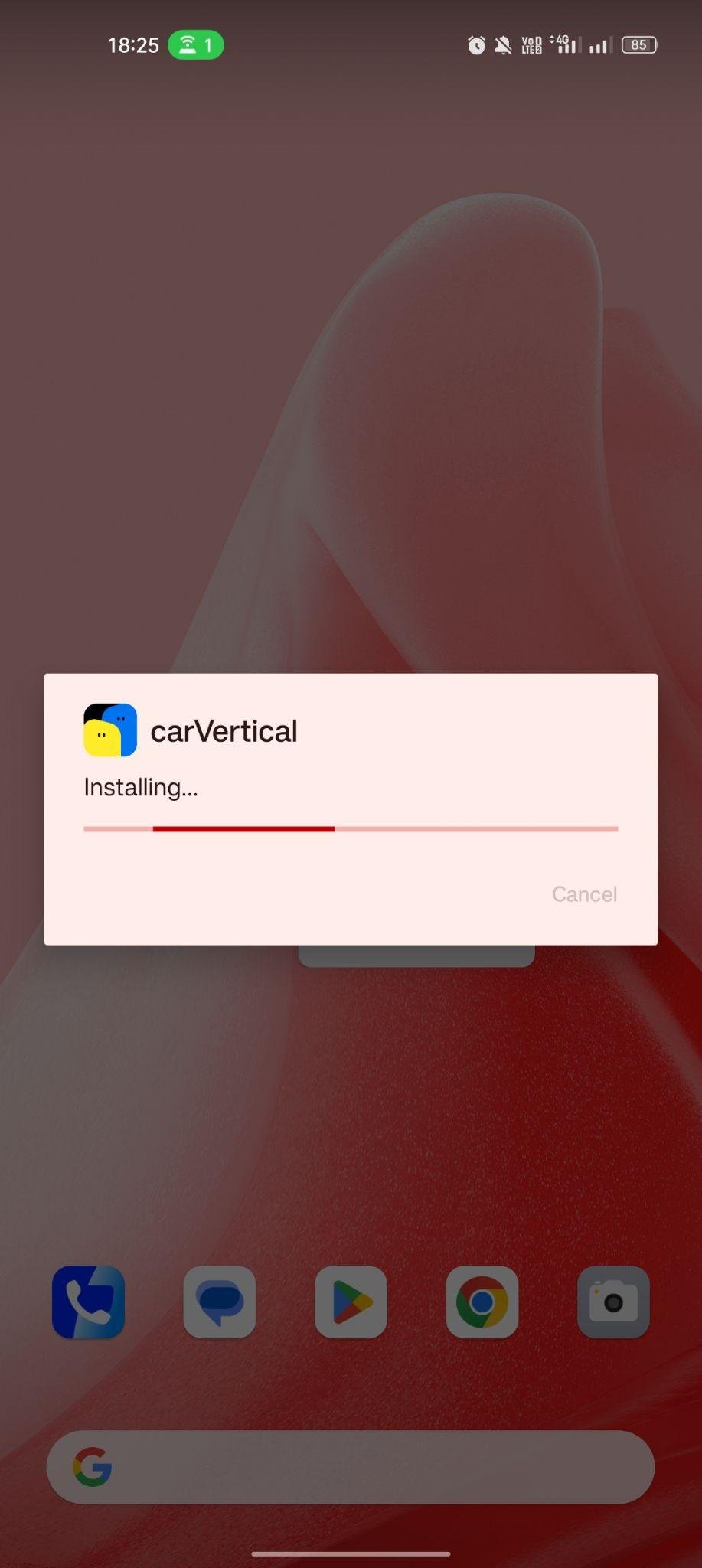 carVertical apk installing