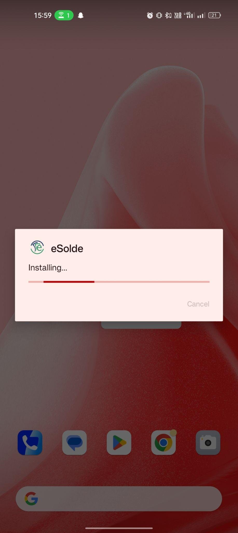 eSOLDE apk installing