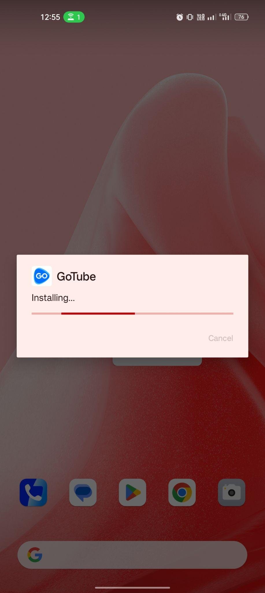 GoTube apk installing