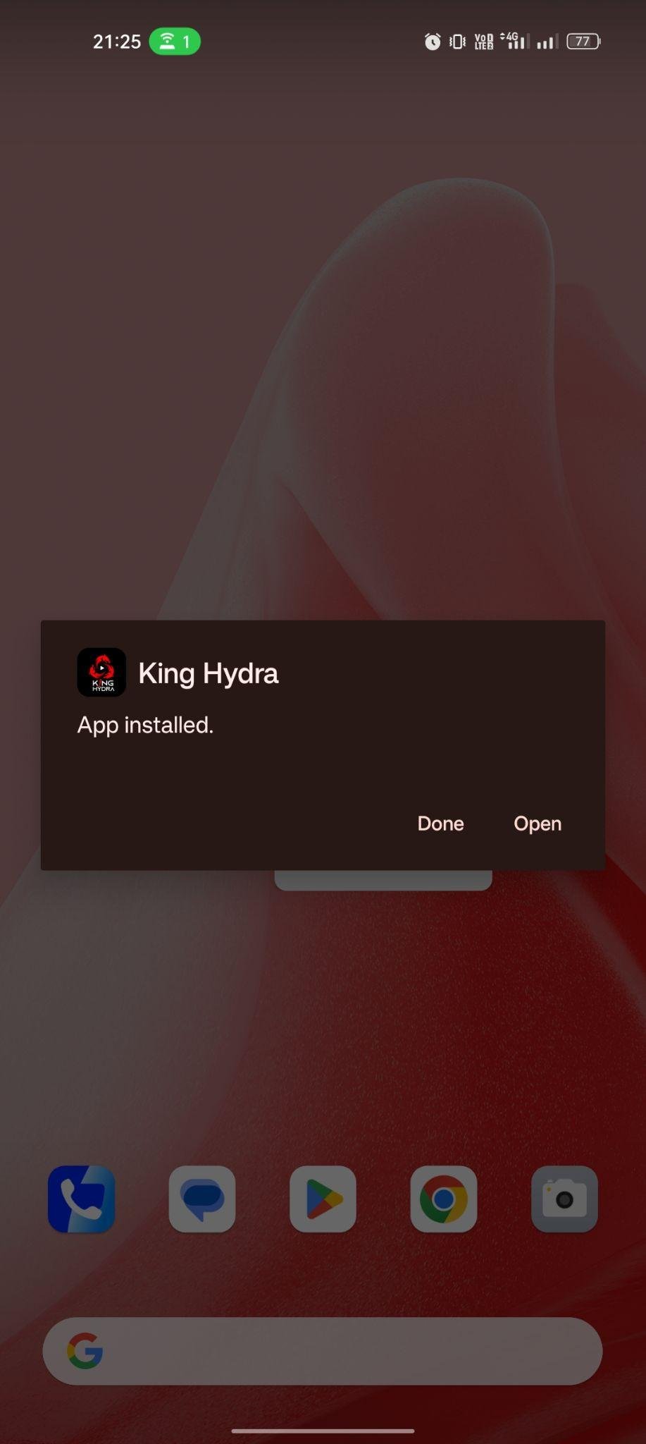 King Hydra apk installed