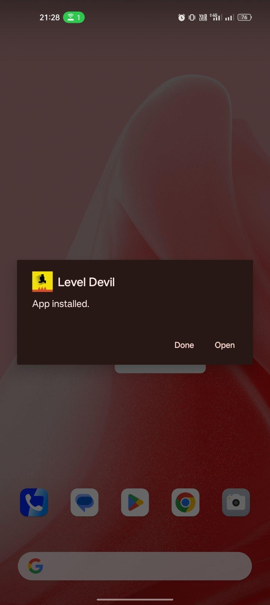 Level Devil - Not A Troll Game apk installed