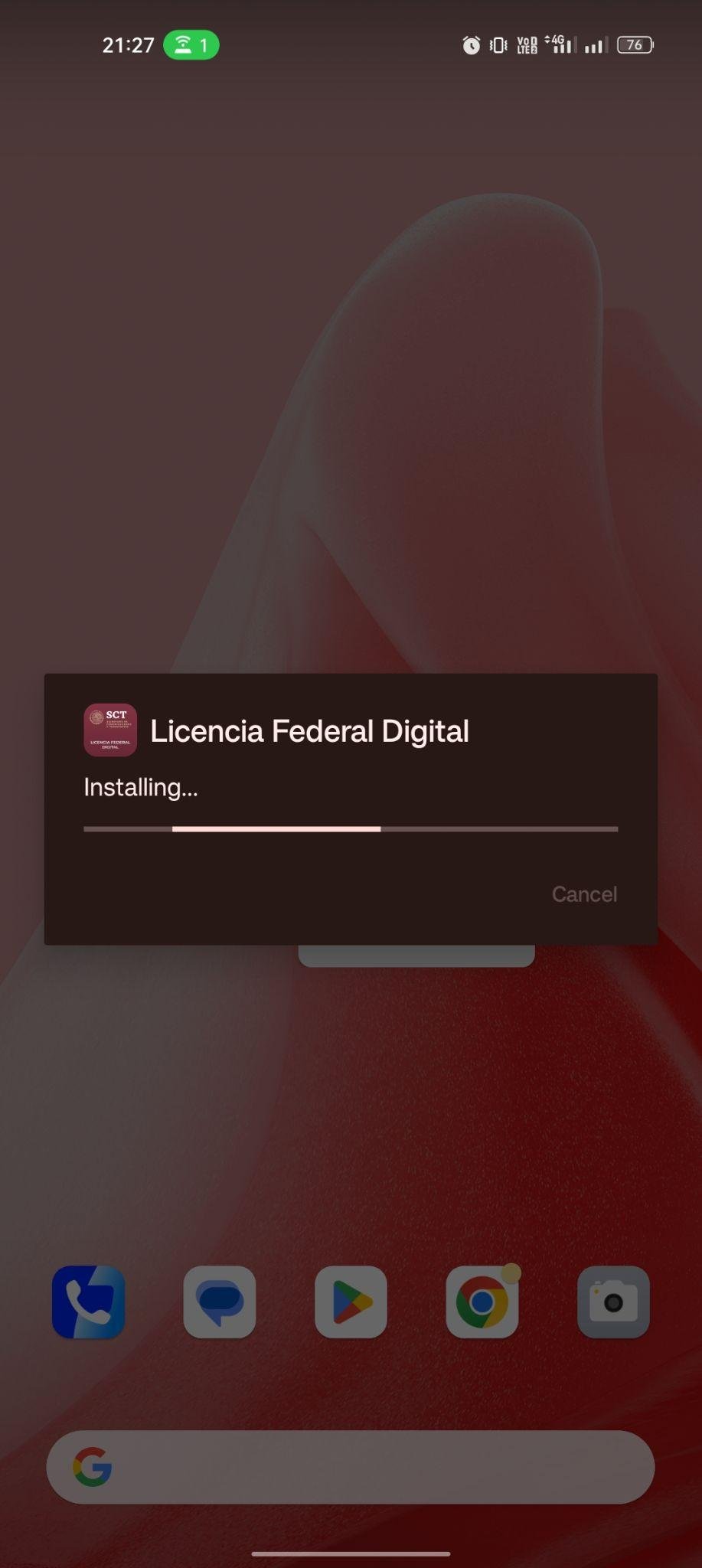 Licencia Federal Digital apk installing