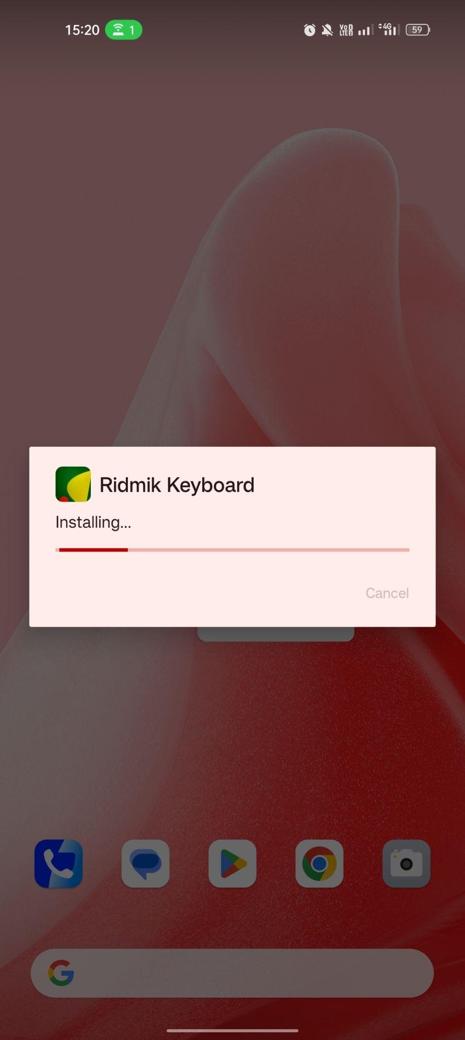 Ridmik Keyboard apk installing