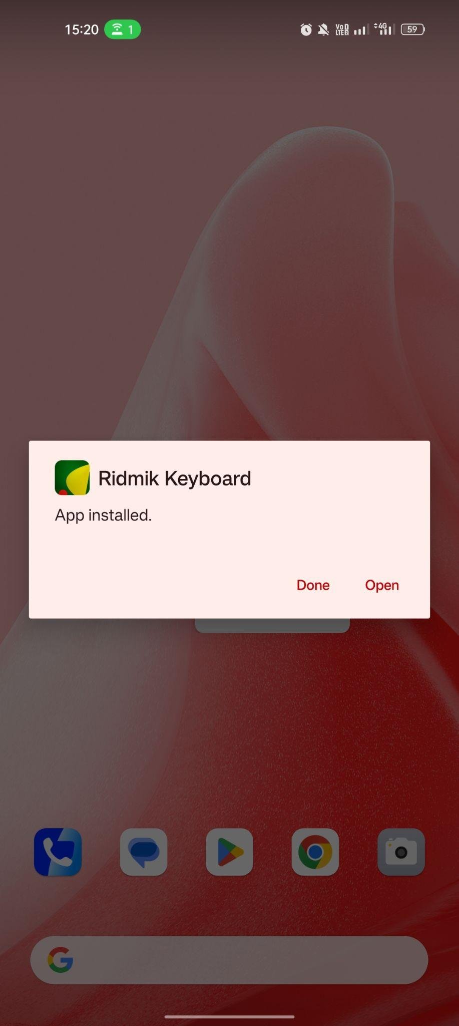 Ridmik Keyboard apk installed