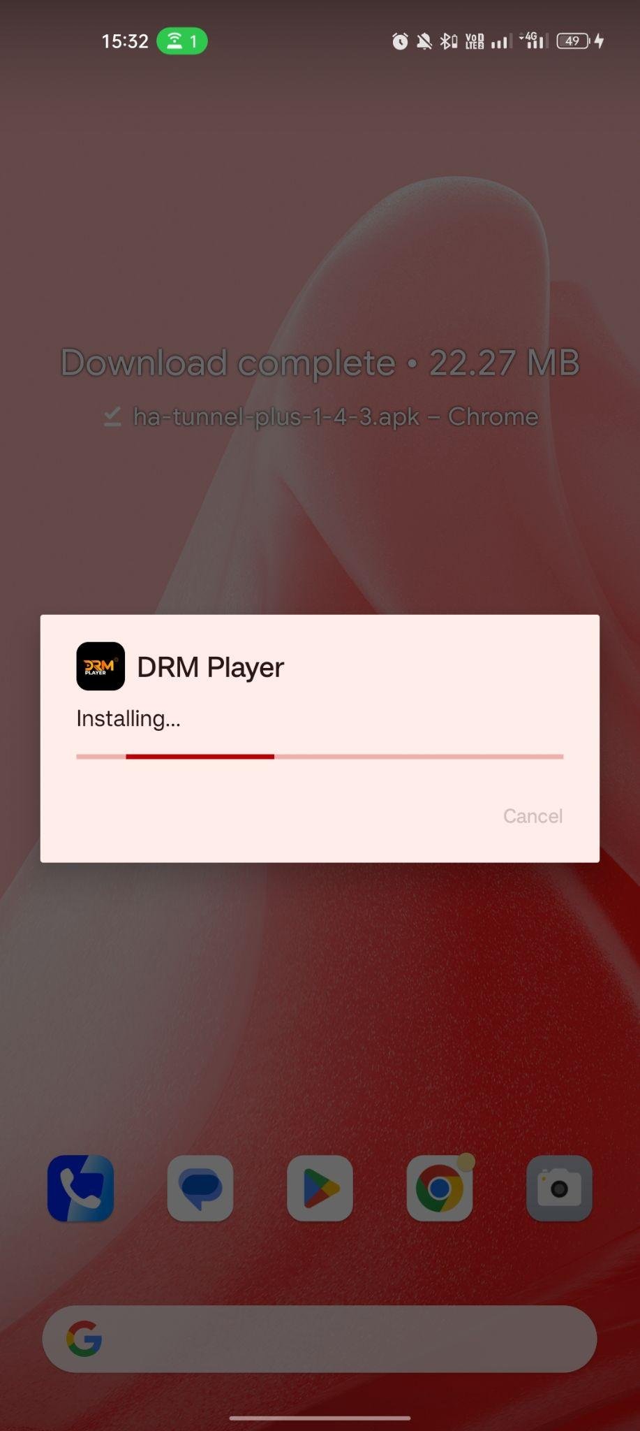 DRM Player apk installing
