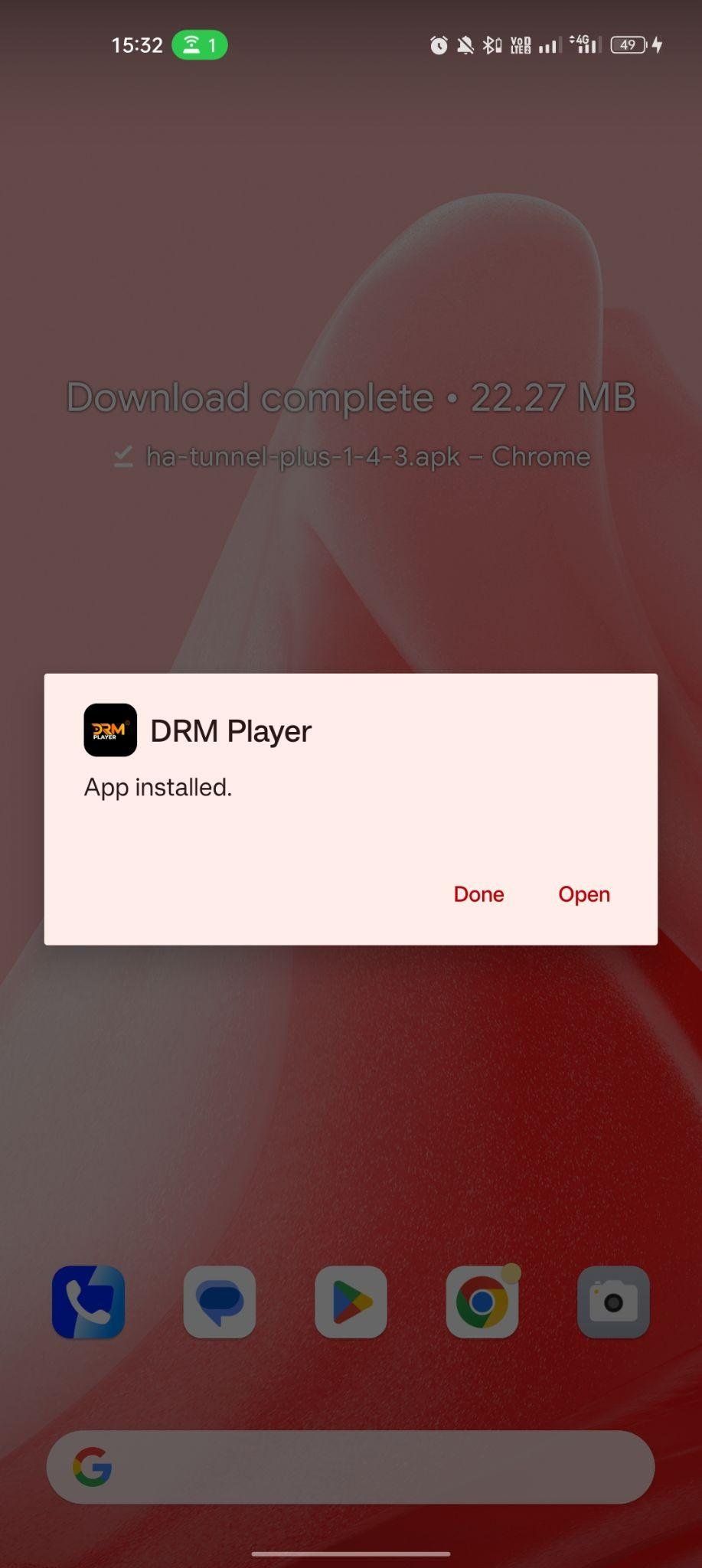 DRM Player apk installed