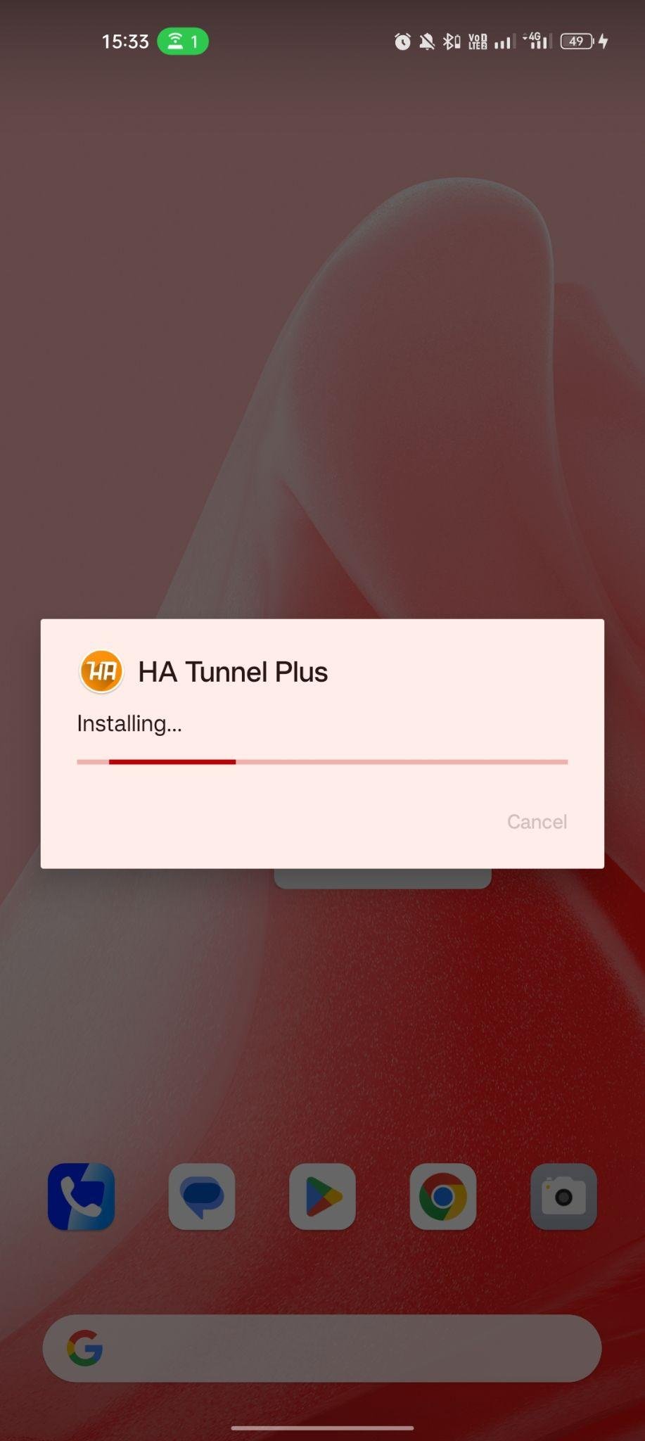 HA Tunnel Plus apk installing