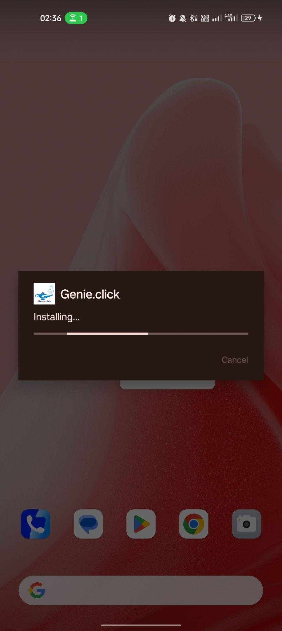 Genie.click apk installing