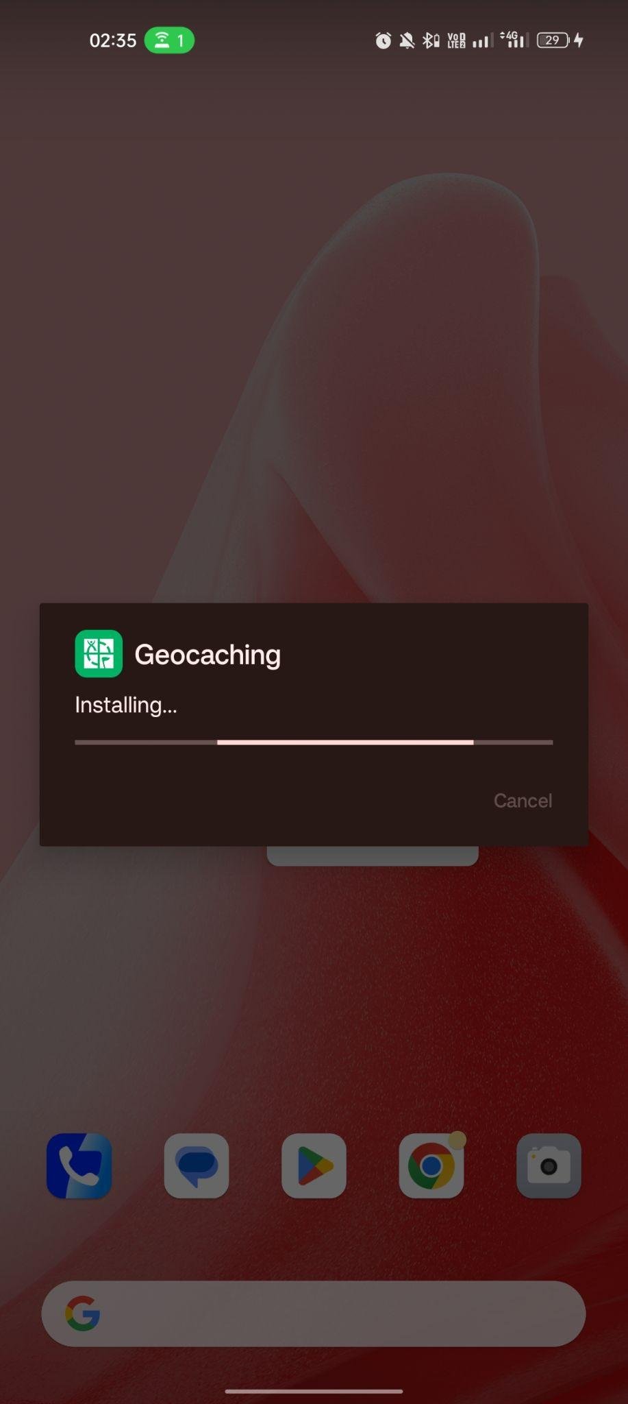 Geocaching apk installing