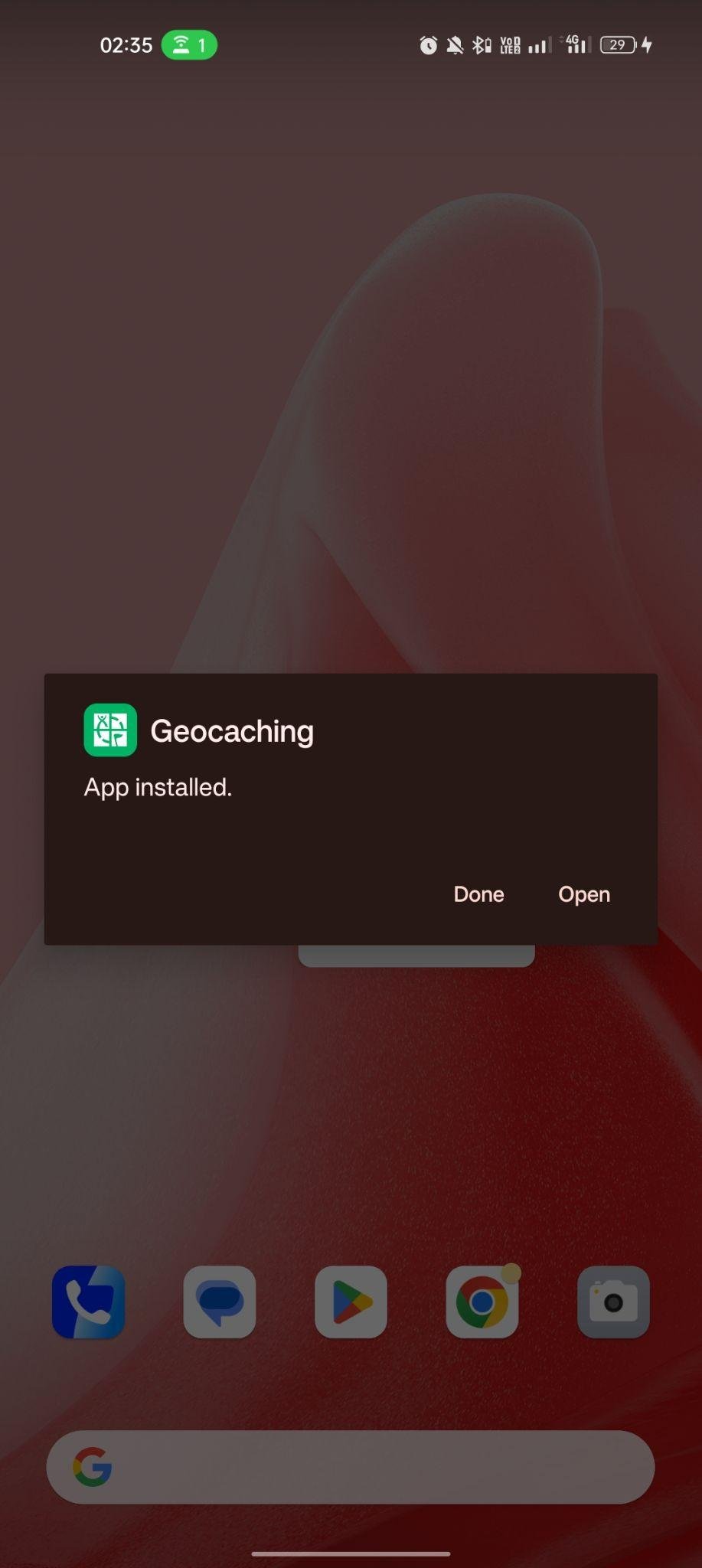 Geocaching apk installed