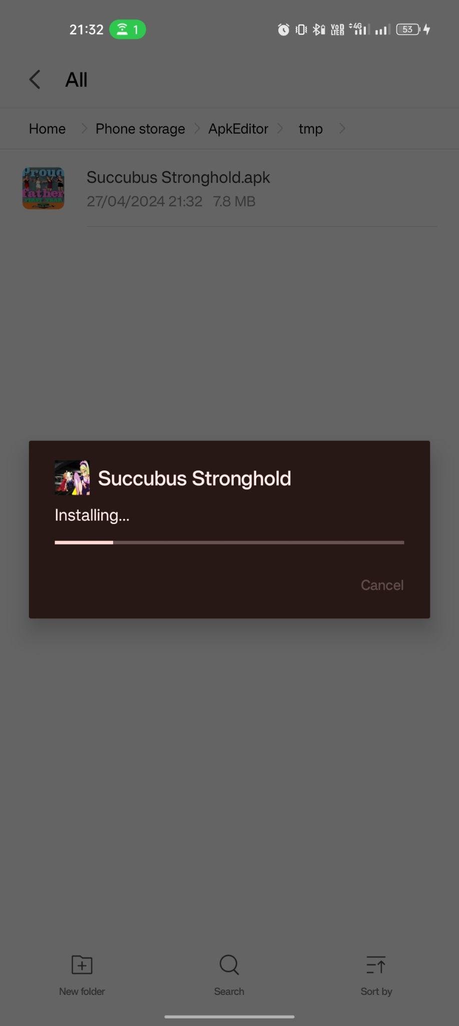 Succubus Stronghold apk installing