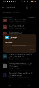 GoWish click on install