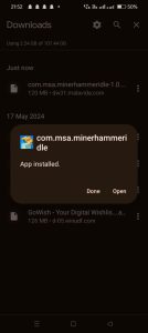 Mining Rush 3D apk installed