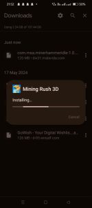 Mining Rush 3D apk installing