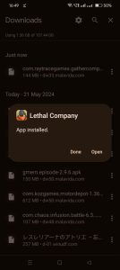 Lethal Company apk installed