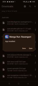 Manga Run apk installed