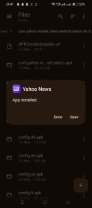 Yahoo Newsroom apk installed