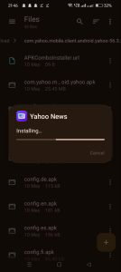 Yahoo Newsroom apk installing