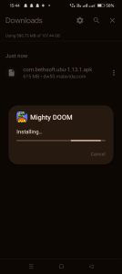 Mighty Doom apk installing